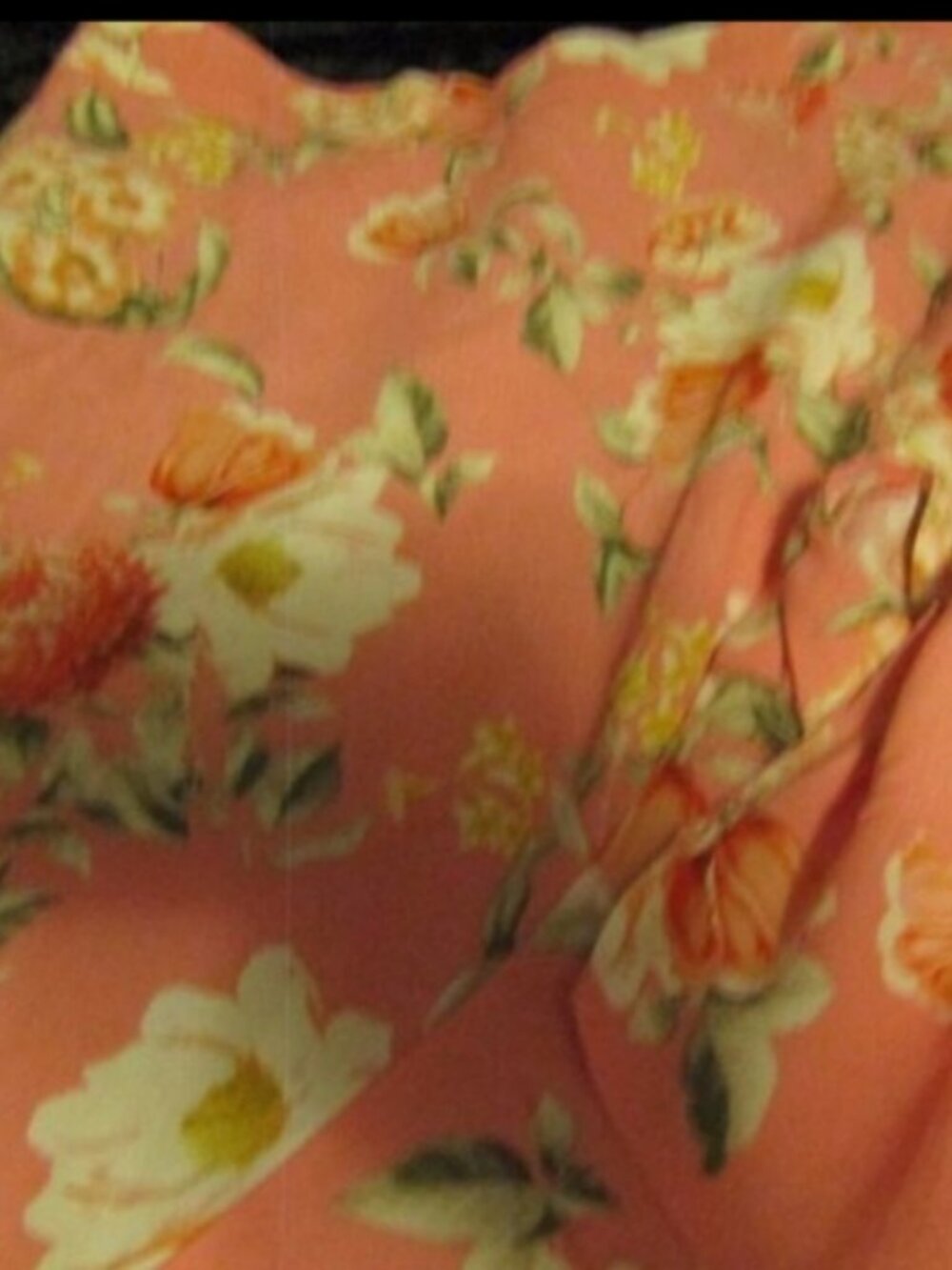 NWT. Forever 21 Coral Peach Floral Chiffon High-Low Ruffle Skirt M - Picture 8 of 10